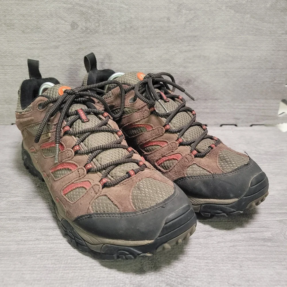 Merrell Moab Waterproof Hiking Shoes Mens 12 Espresso Brown Suede Vibram Trail